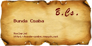 Bunda Csaba névjegykártya